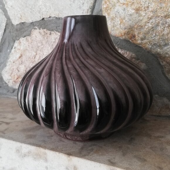 Vintage Art Pottery Vase Round Onion Shape MCM - Picture 2 of 7